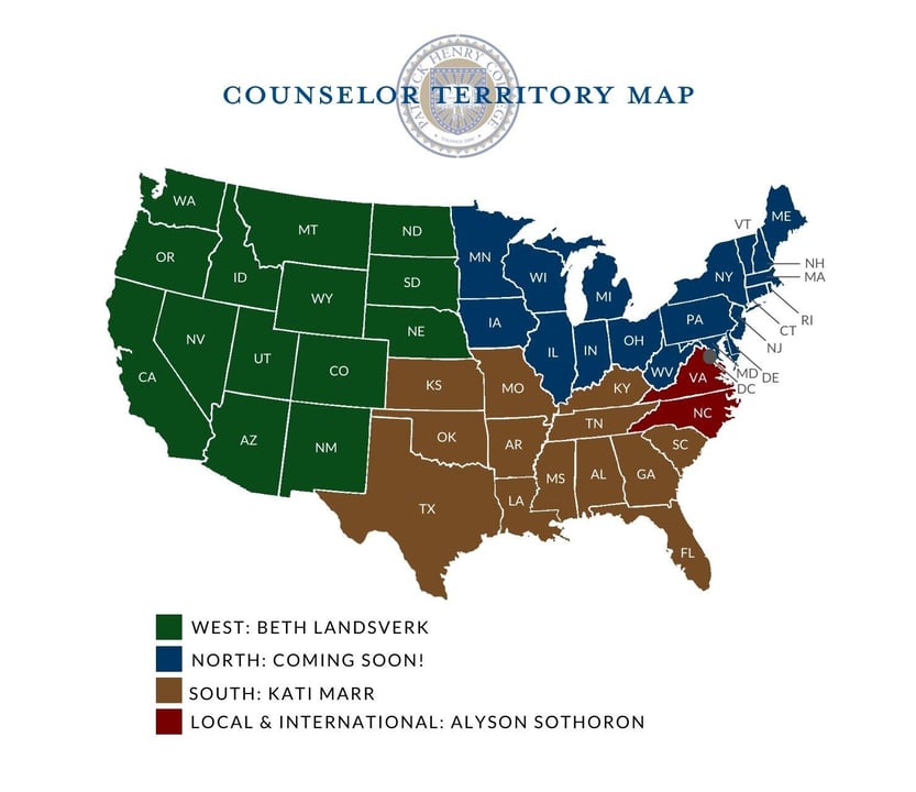 Admissions Counselor Territory Map 2425