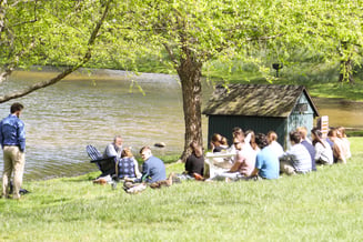 Dr. Hake teaching by Lake Bob with Students-4